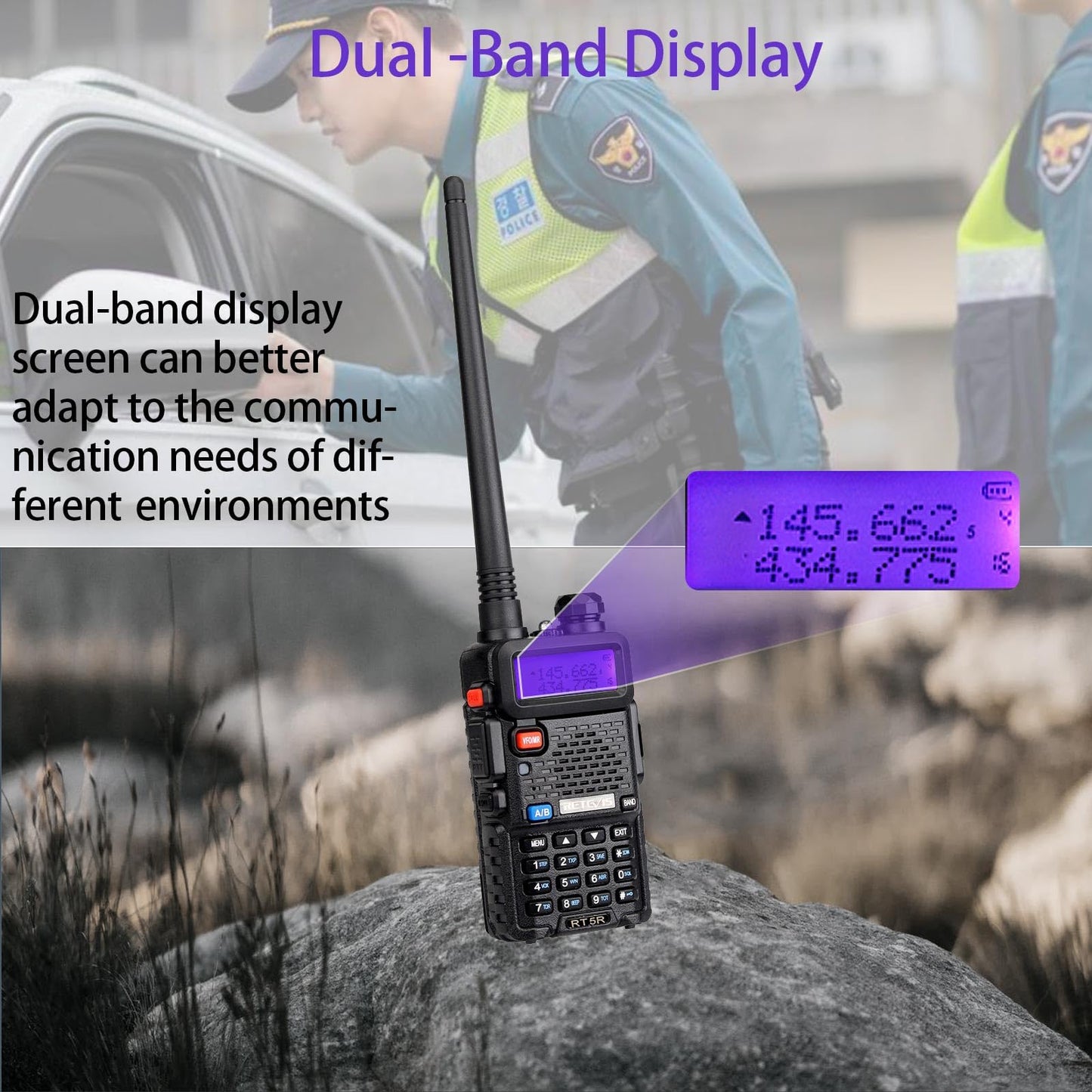 Retevis RT-5R Dual Band Two Way Radio,Ham Radios,with Shoulder Mic,Emergency Radio,1400mAh Battery,Long Range Walkie Talkies for Amateur Camping Hunting (2 Pack)