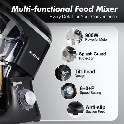 900W 8QT Aucma Stand Mixer with Attachments