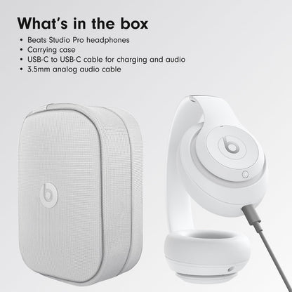 Beats Studio Pro - Wireless Bluetooth Noise Cancelling Headphones - Personalized Spatial Audio, USB-C Lossless Audio, Apple & Android Compatibility, Up to 40 Hours Battery Life - Matte White
