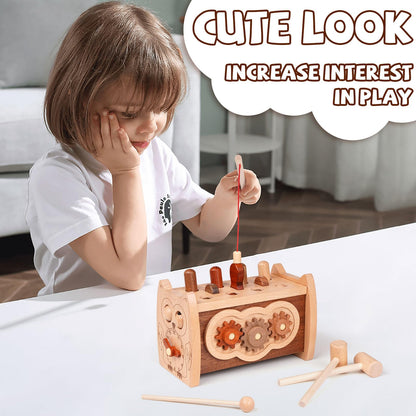6-in-1 Wooden Montessori Hammer Toy for Toddlers