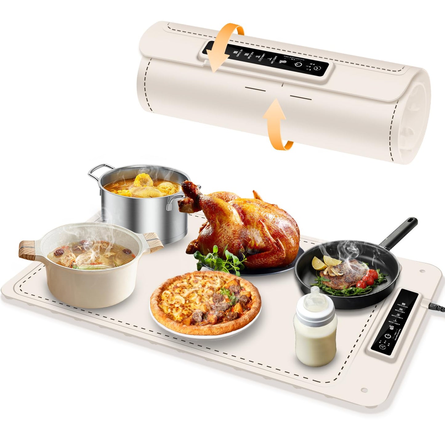 Electric Food Warmer Tray with 4 Temperature Levels