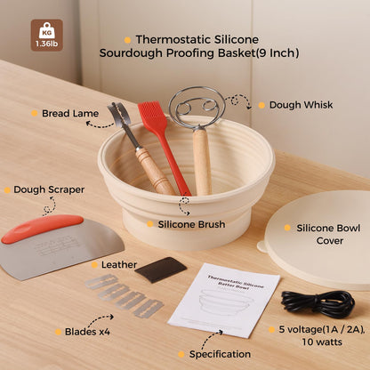 Sourdough Bread Proofing Basket Set with Bowl