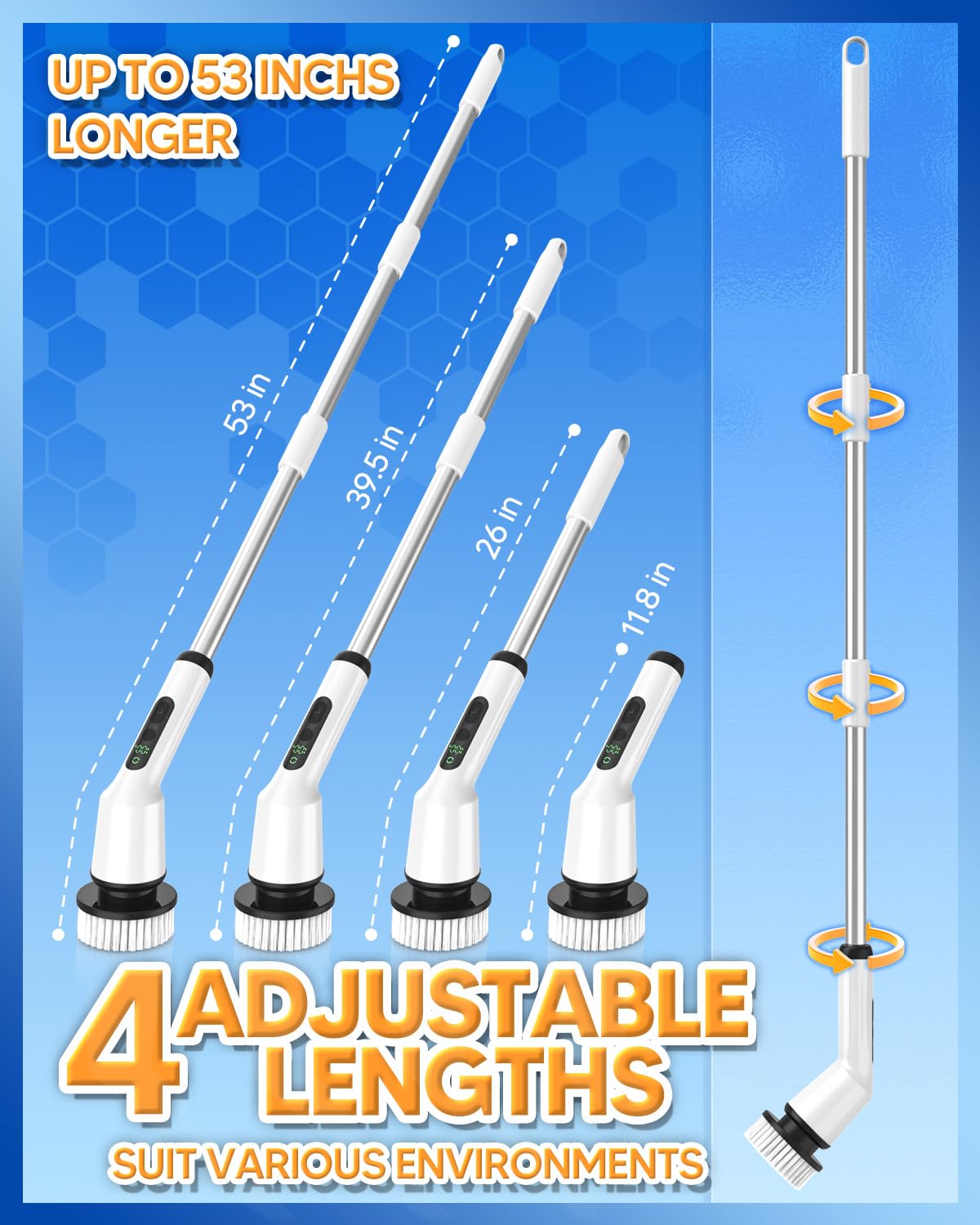 Electric Spin Scrubber with 3 Brush Heads