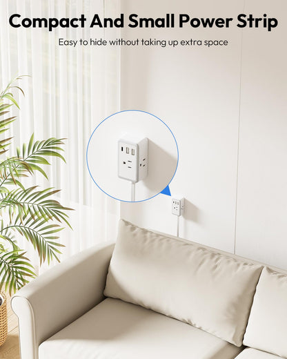 25ft NTONPOWER Flat Extension Cord with USB Ports