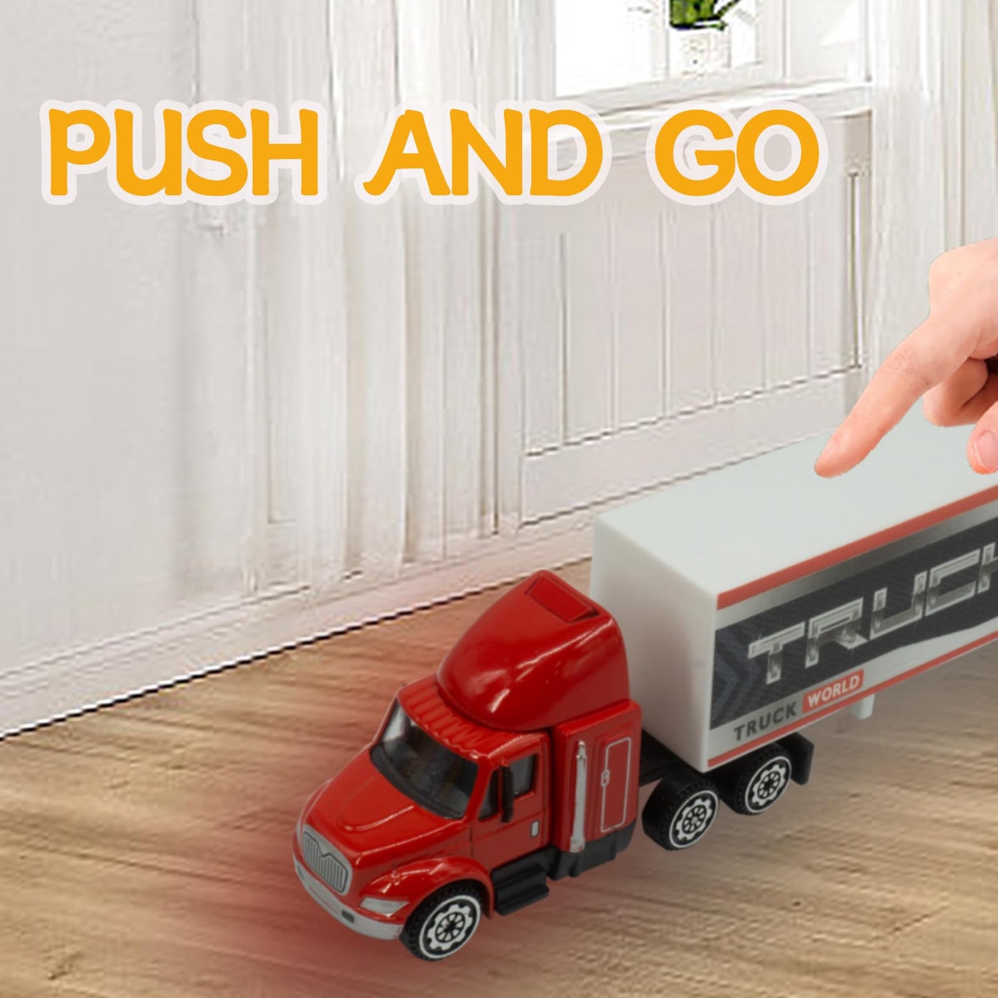 Die-Cast Toy Truck with Rocket and Excavator