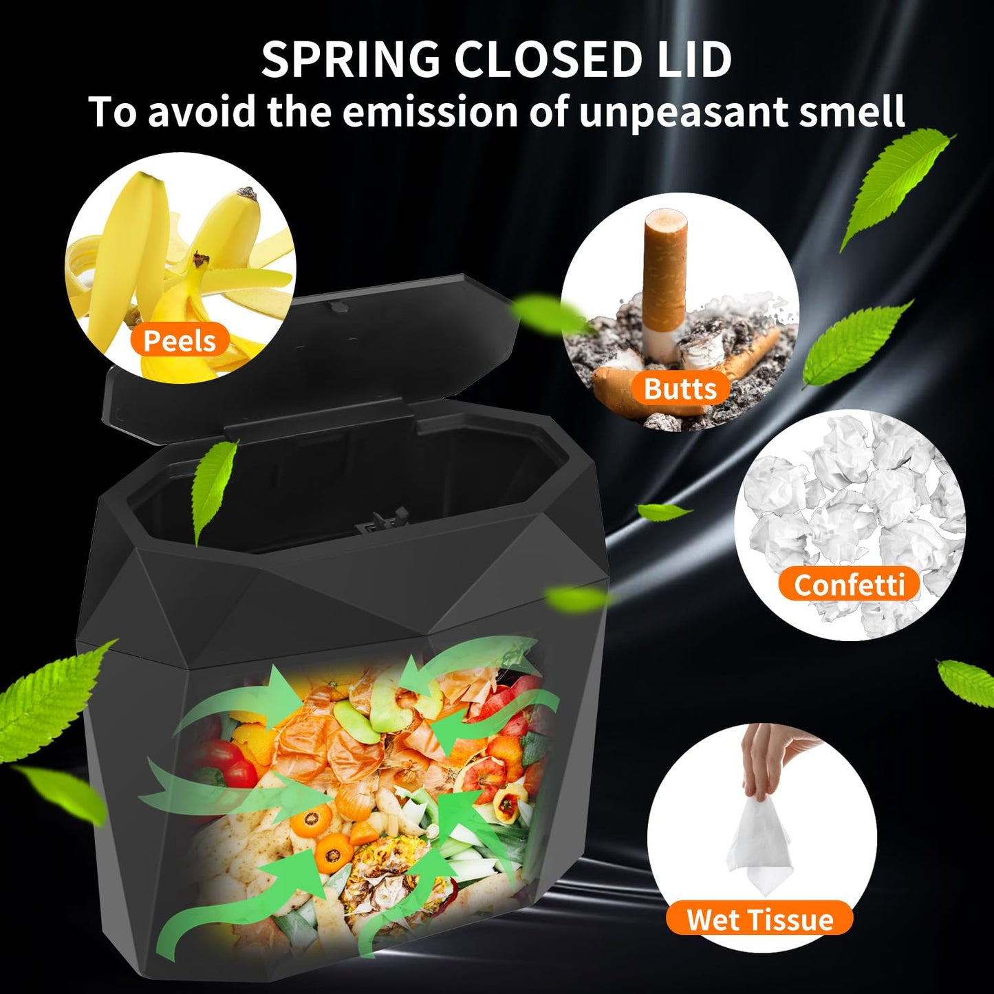 Mini Car Trash Can with 60 Bags