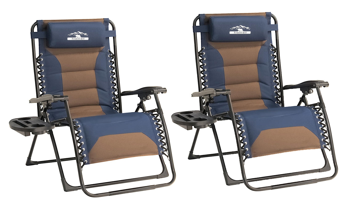 Set of 2 Oversized Reclining Lounge Chairs