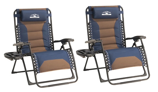Set of 2 Oversized Reclining Lounge Chairs