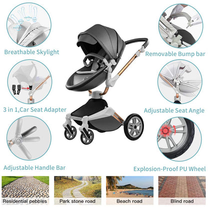 Hot Mom 2 Ultra Baby Stroller with 360° Rotation