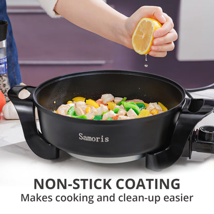 3 Quart Electric Skillet with Tempered Glass Lid