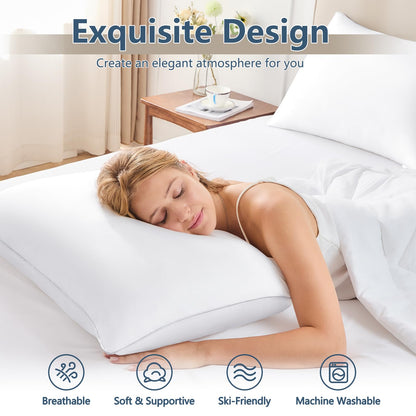 CozyLux Cooling Pillows Set for Sleepers