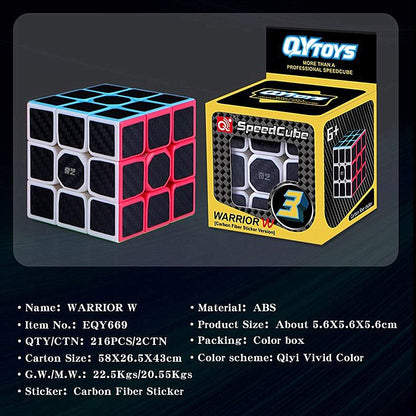 LiangCuber QY Toys Warrior W 3x3 Speed Cube Carbon Fiber 3x3 Puzzle Cube Warrior W Updated Version Magic Cubes