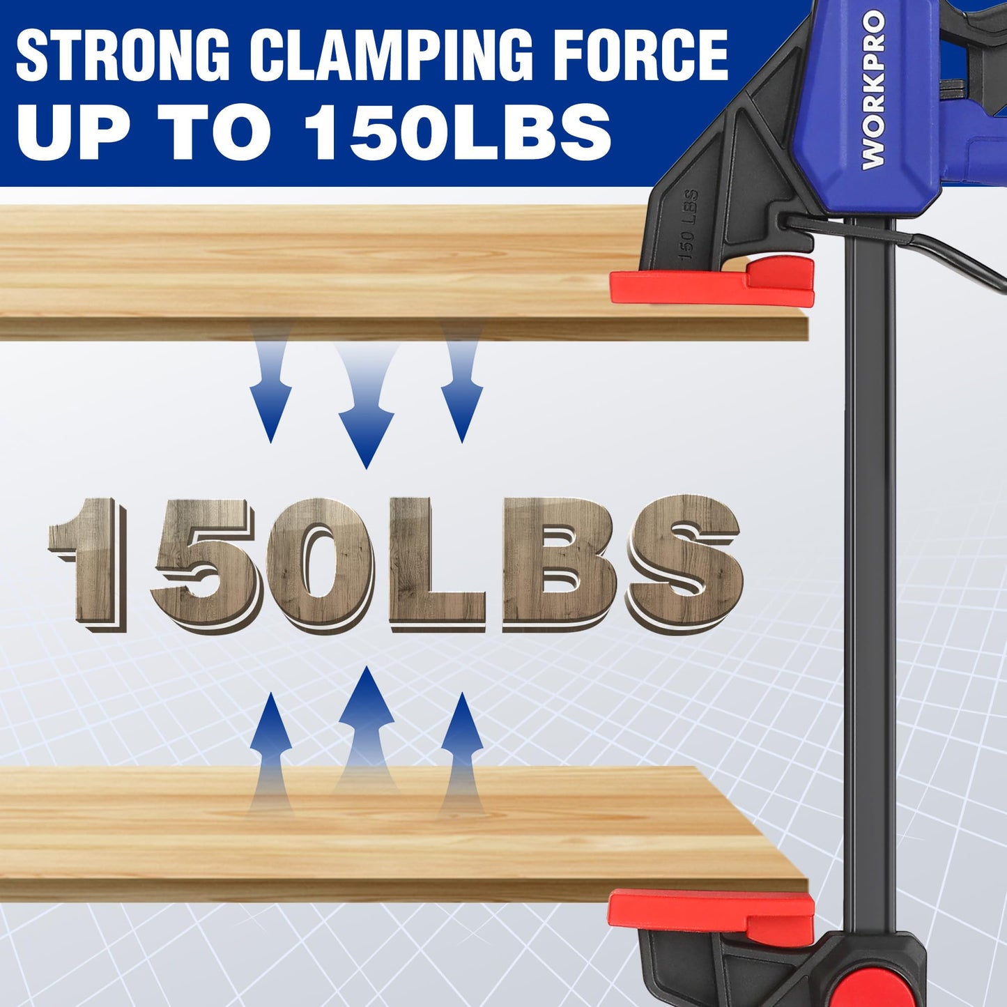 10-Pack WORKPRO Wood Clamps Set for Woodworking