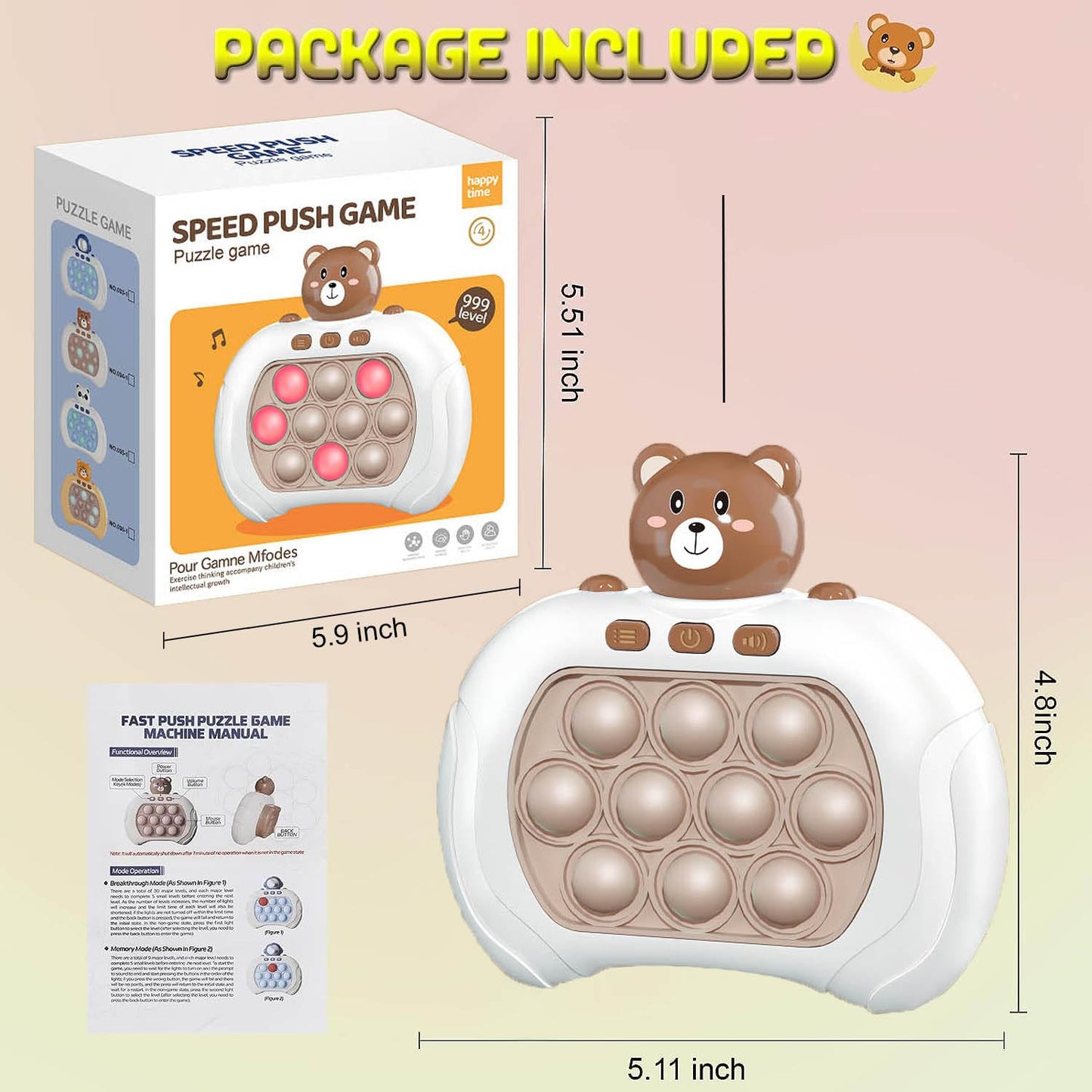 Push Bubble Fidget Toy for Kids and Adults