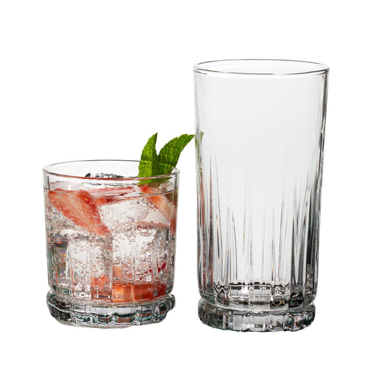 Anchor Hocking 16-Piece Glass Set: Rocks & Tumblers
