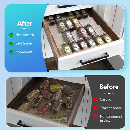 4-Tier Spice Drawer Organizer for Kitchen