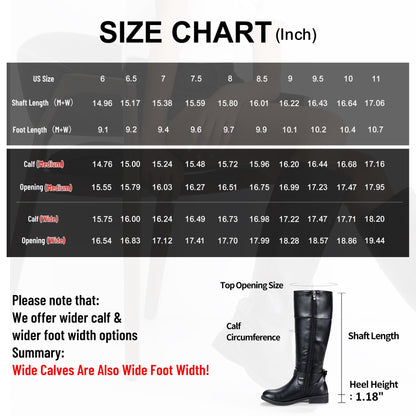 Jeossy Women's Wide Calf Knee High Boots