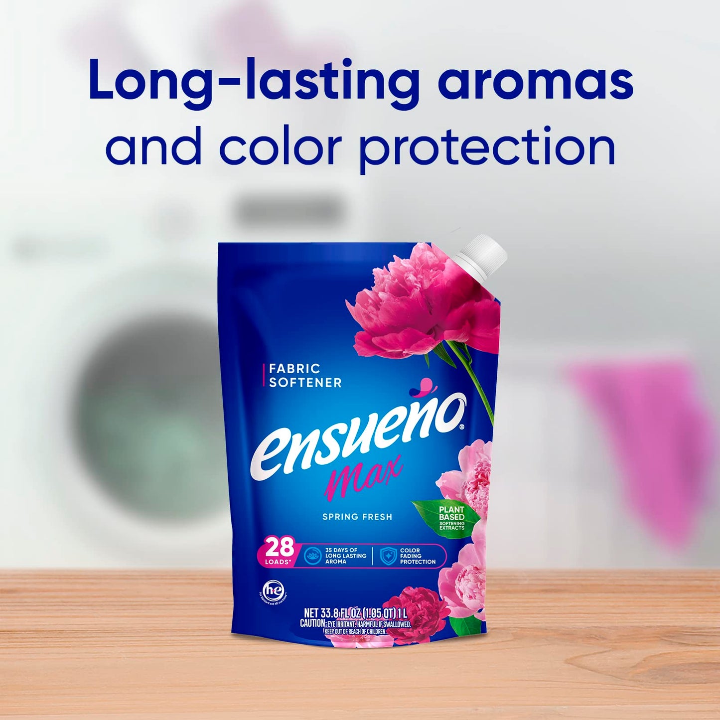 ENSUEÑO Liquid Fabric Softener, Spring Fresh, 4 Pack