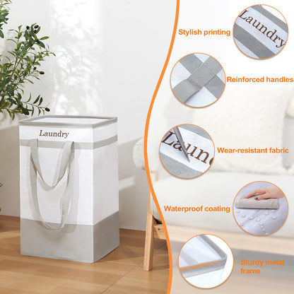 2 Pack Laundry Basket with Easy Carry Handles