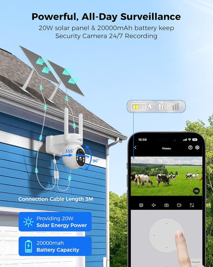 4G Solar Security Camera by Hiseeu