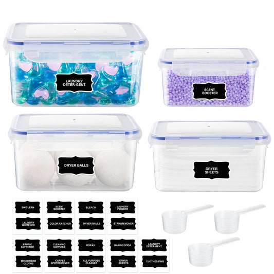 Laundry Room Storage Organizer - 4 Pack Set