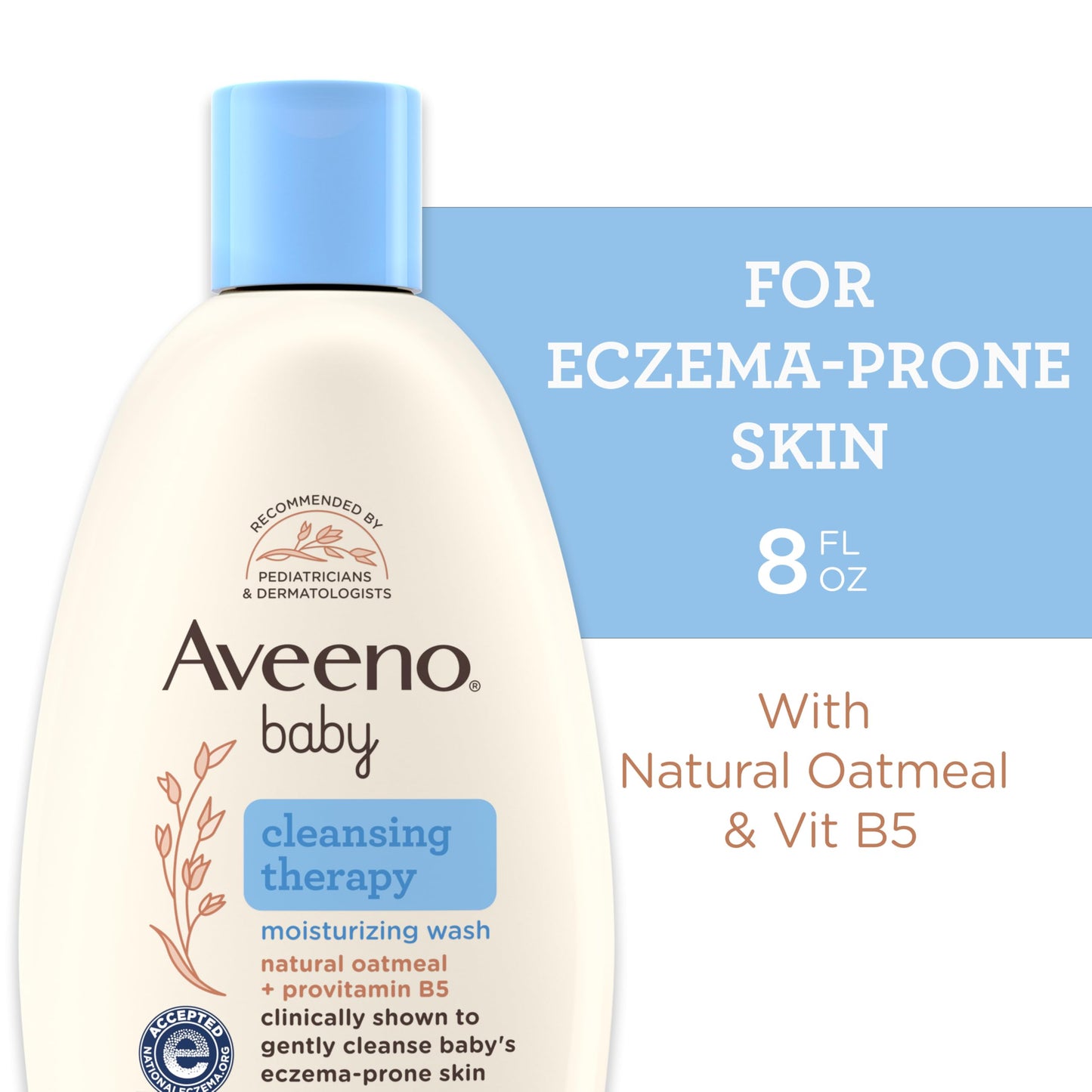 Aveeno Baby Cleansing Therapy Moisturizing Baby Body Wash with Natural Oatmeal & ProVitamin B5, Gentle Tear-Free Baby Bath Wash for Sensitive & Eczema-Prone Skin, Hypoallergenic, 8 oz