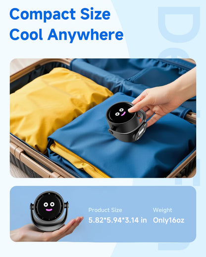 Portable Desk Fan with 5-Speed Strong Airflow