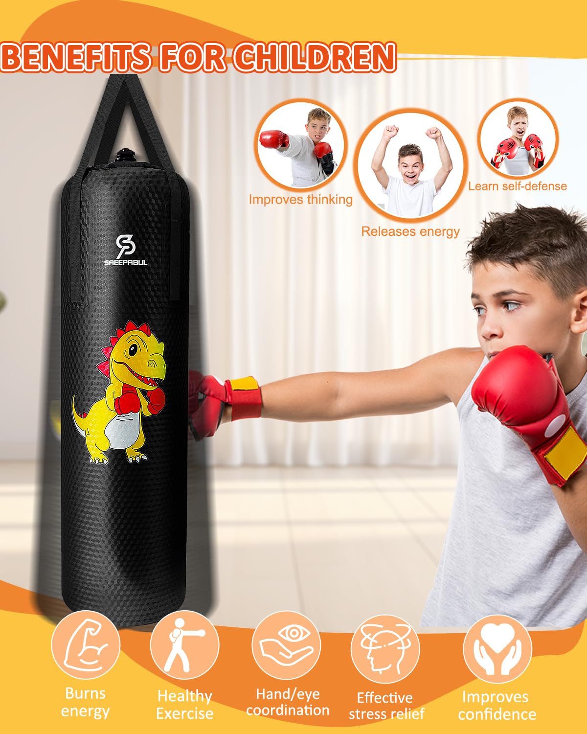 Kids Punching Bag for Boxing - Air/Water Fillable