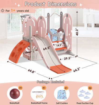 5-in-1 Toddler Slide and Swing Playground