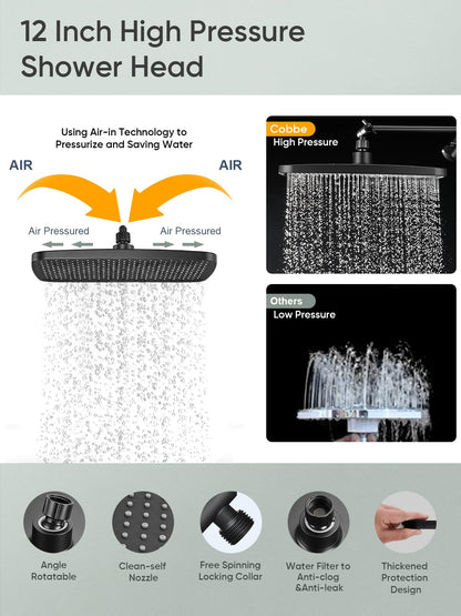 Cobbe 12" High Pressure Rain Shower Head