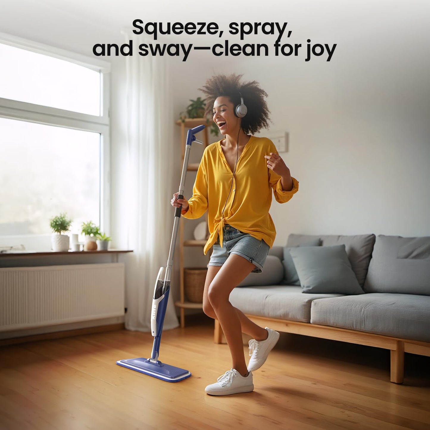Spray Mop with Refillable Bottle and Microfiber Pads