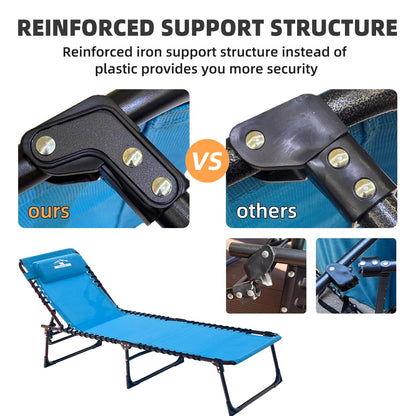 5-Position Folding Chaise Lounge Chair for Patio