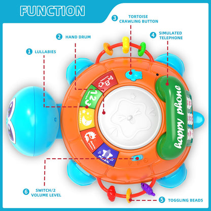 Musical Turtle Crawling Toy for Infants 0-18 Months