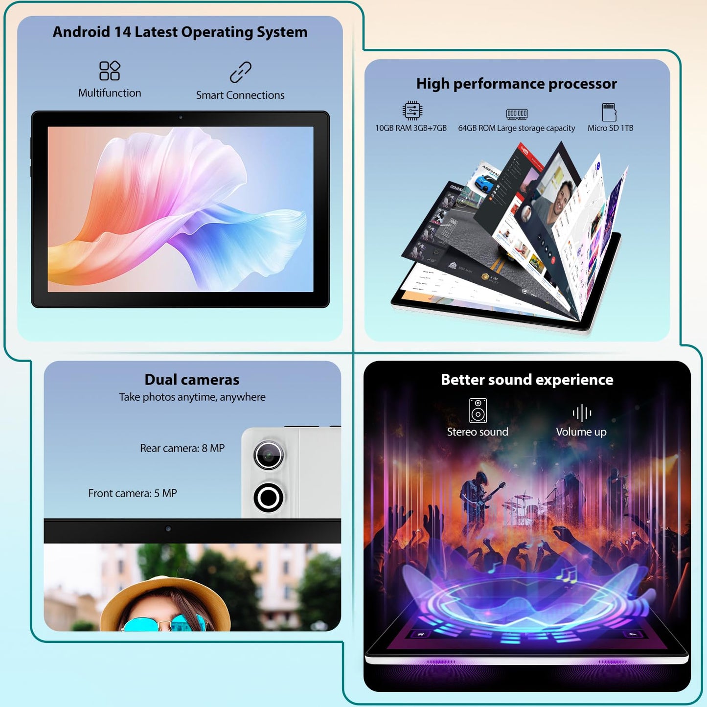 10 Inch ROWT Android Tablet with 10GB RAM