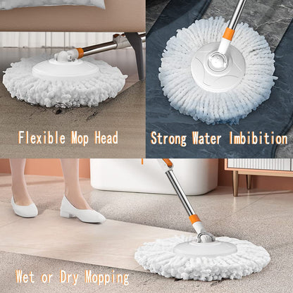 Spin Mop Bucket with Wringer System and Refills