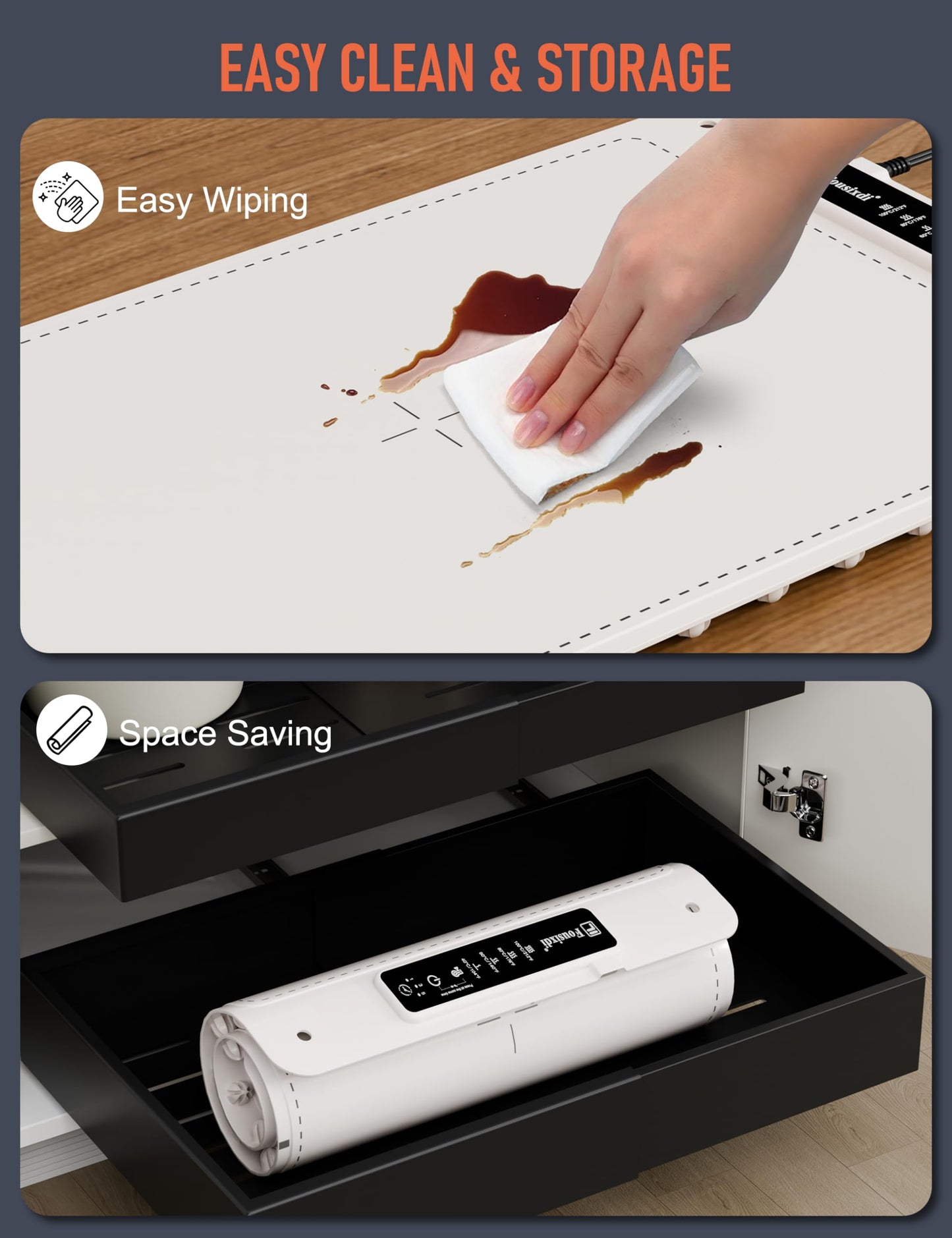 Electric Food Warming Mat with Timer & Auto Shut-Off