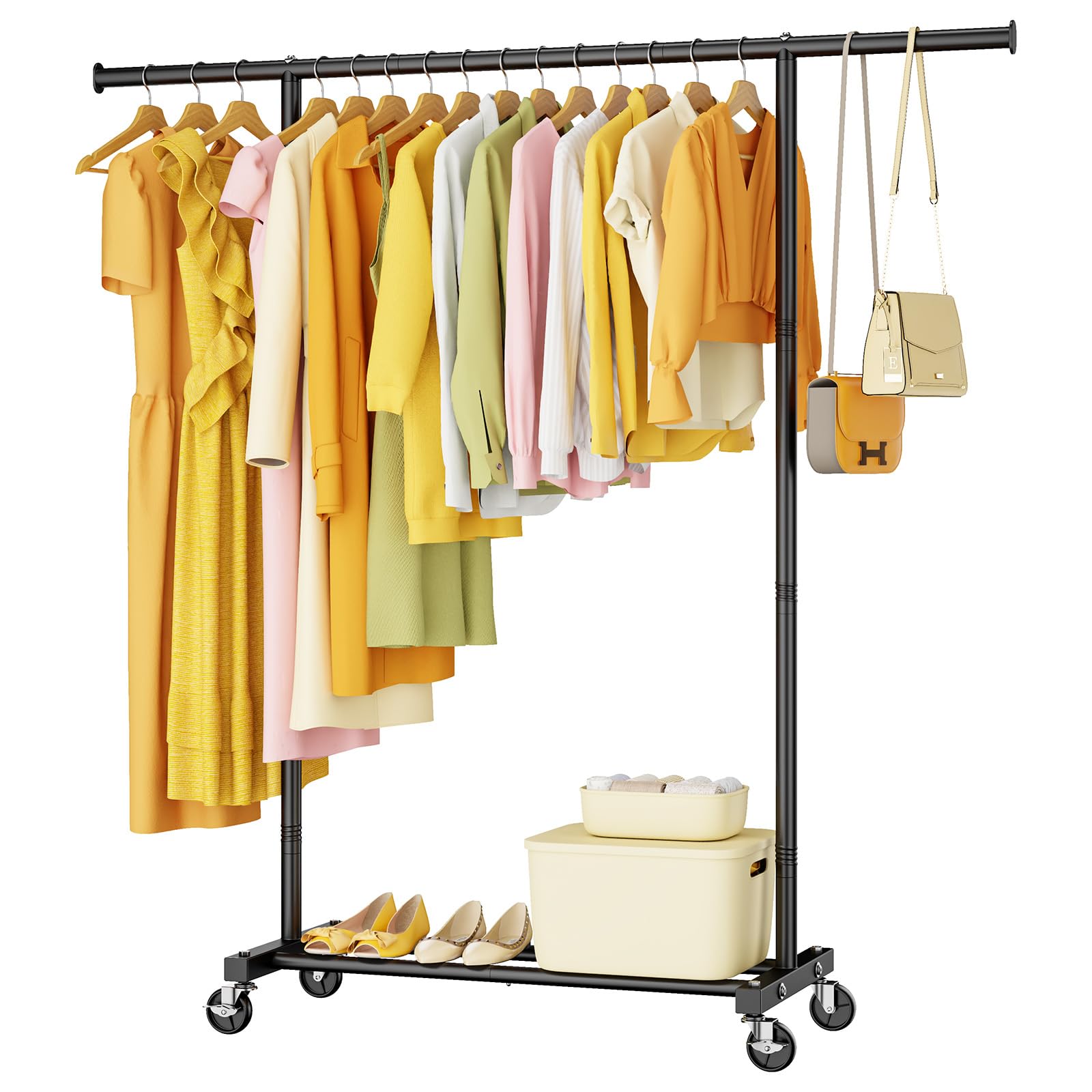 Portable Clothing Rack with Wheels for Storage – Save Crazy Deals