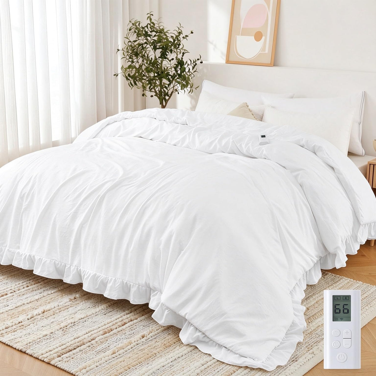Queen Electric Heated Comforter with Wireless Controller