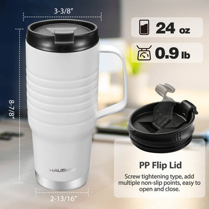 24 oz HAUSHOF Stainless Steel Travel Mug with Handle