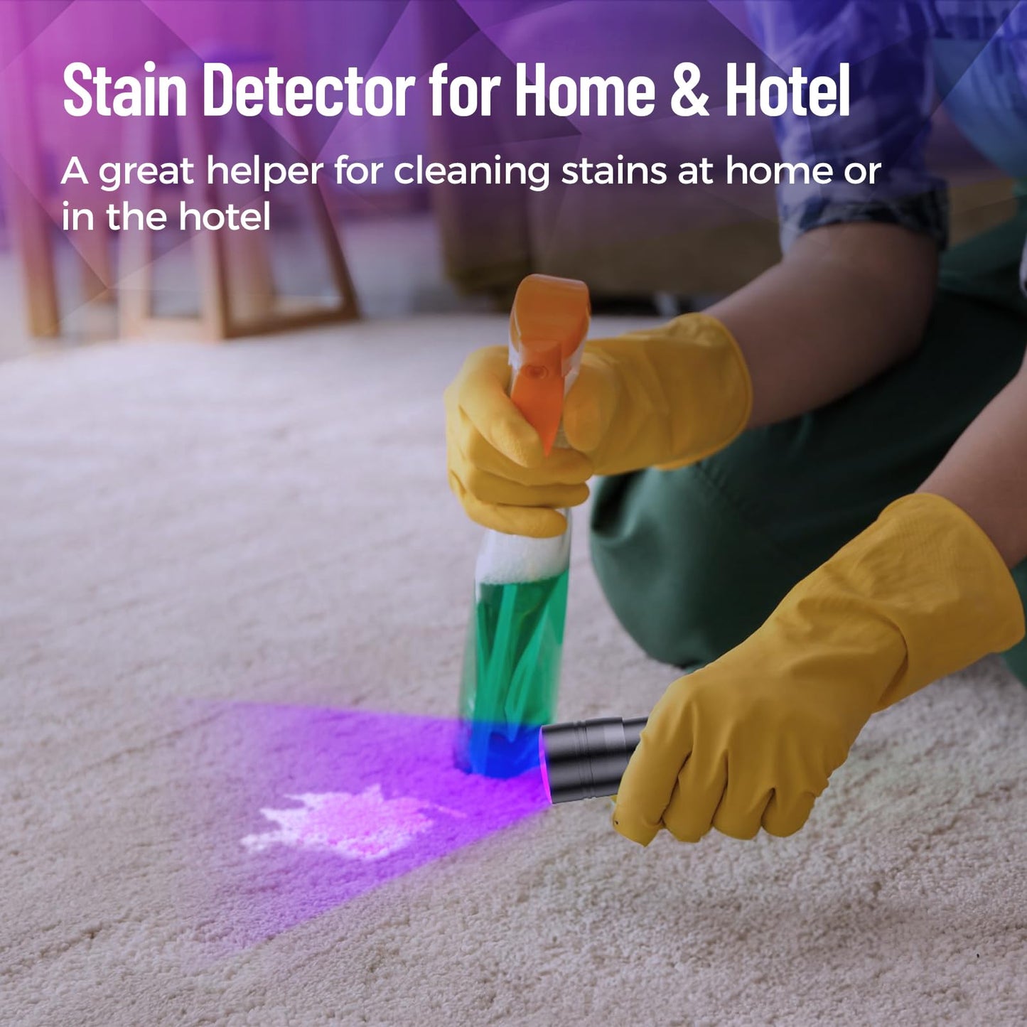 2 Pack UV Flashlight for Pet Urine Detection