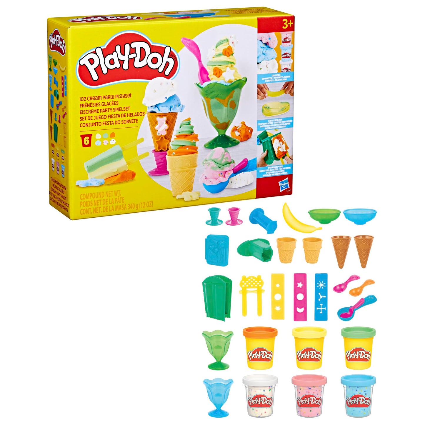 Play-Doh Ice Cream Party Set with Tools & Colors