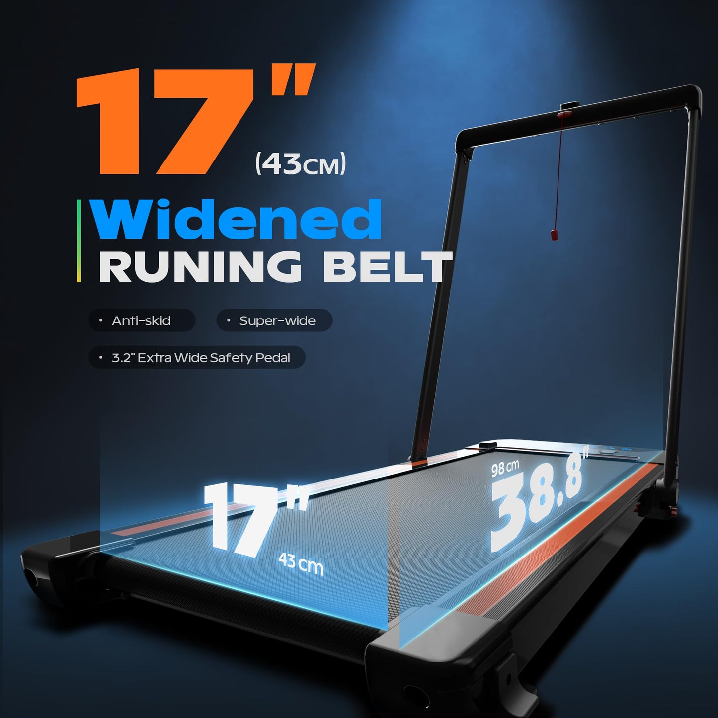 AIRHOT Under Desk Treadmill, Walking Pad 3 in 1 Folding Treadmill, Walking Jogging Treadmills for Home Office, 2.5HP Low-Noise Treadmill LED Display and Knob Speed Adjustment Black