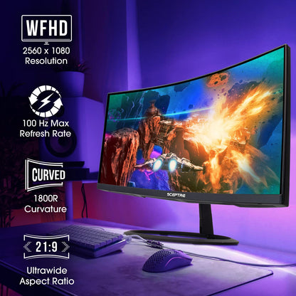 Sceptre 30" Curved Gaming LED Monitor 2560x1080
