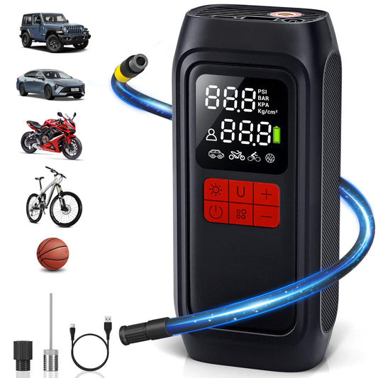 Portable Tire Inflator 150PSI for Bikes, Cars