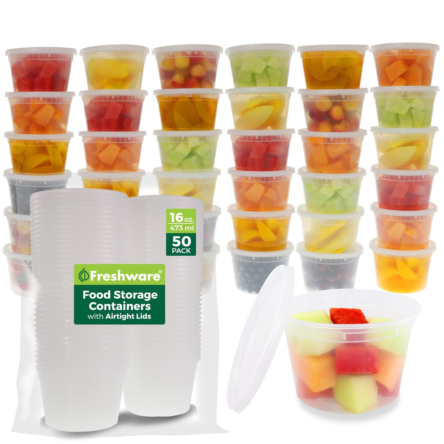 Freshware 50 Set 16 oz Food Storage Containers