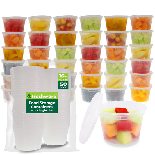 Freshware 50 Set 16 oz Food Storage Containers