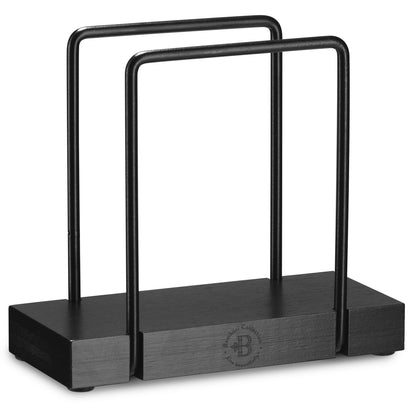 Napkin Holder for Table - Black Napkin Holder, Modern Napkin Holders for Paper Napkins, Bamboo and Iron Design, Non-Slip Napkin Holder for Kitchen, Restaurant, Farmhouse, Outdoor Use - by Bambüsi