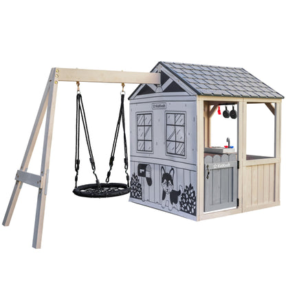 KidKraft Savannah Swing Wooden Playhouse with Kitchen