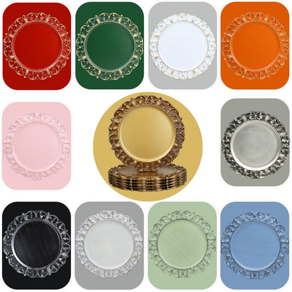 Set of 6 Decorative Charger Plates for Events