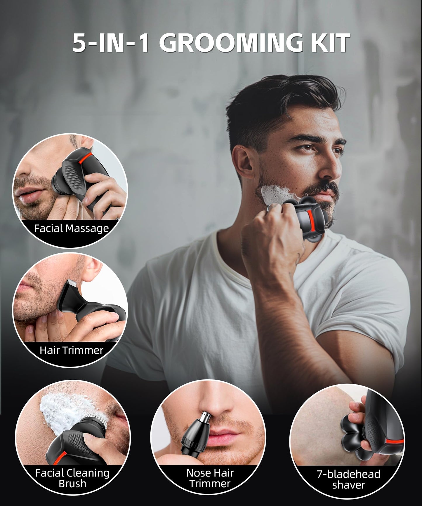 7D Electric Razor for Bald Men - Waterproof